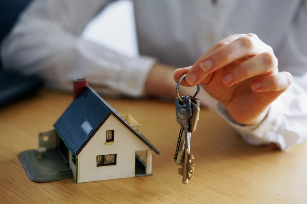 Professional assessing a property portfolio for sale.